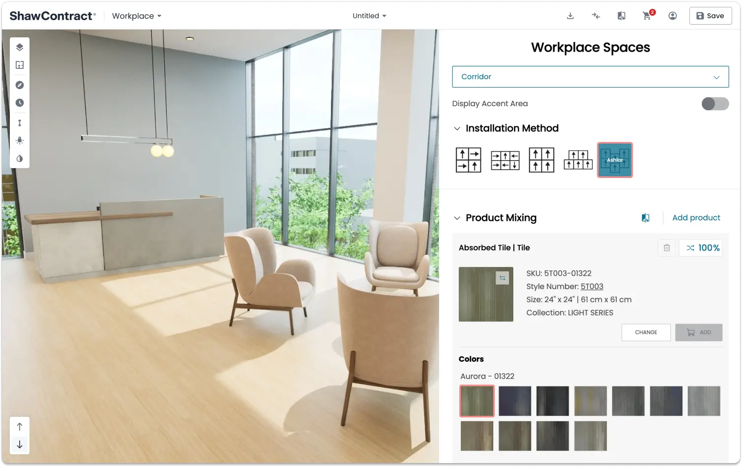 Flooring showroom visualizer